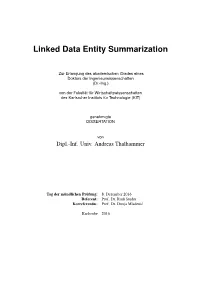 Linked Data Entity Summarization