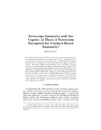Sovereign Immunity and Jus Cogens: Is There a Terrorism Exception for Conduct-Based Immunity?