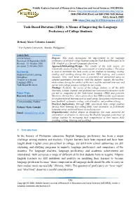 Task-Based Dictation (TBD): a Means of Improving the Language Proficiency of College Students