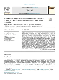 A Network-Of-Networks Percolation Analysis of Cascading Failures in Spatially Co-Located Road-Sewer Infrastructure Networks