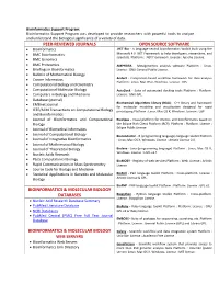 Bioinformatics Support Program