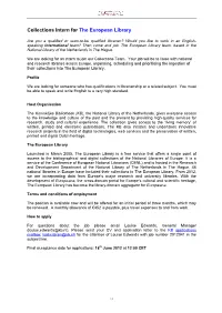 Collections Intern for the European Library