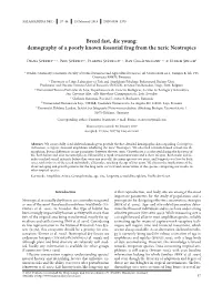 Demography of a Poorly Known Fossorial Frog from the Xeric Neotropics