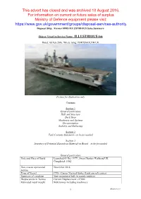 Former HMS ILLUSTRIOUS Sales Summary