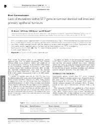 Lack of Mutations Within ST7 Gene in Tumour-Derived Cell Lines and Primary Epithelial Tumours