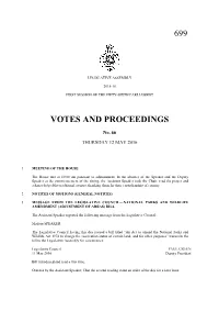 699 Votes and Proceedings