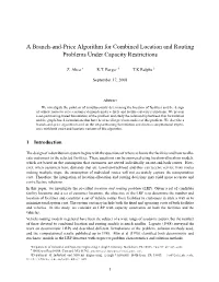 A Branch-And-Price Algorithm for Combined Location and Routing Problems Under Capacity Restrictions
