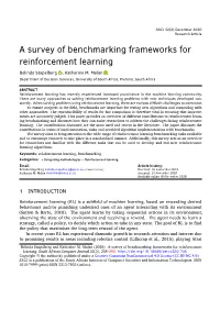 A Survey of Benchmarking Frameworks for Reinforcement Learning