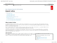 Adobe Premiere Pro CS4 * Aspect Ratios