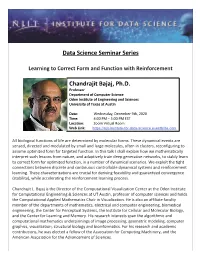 Data Science Seminar Series Chandrajit Bajaj, Ph.D