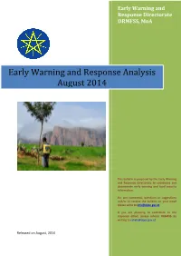 Early Warning and Response Analysis August 2014
