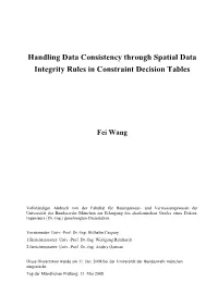 Handling Data Consistency Through Spatial Data Integrity Rules in Constraint Decision Tables