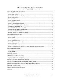 MLS Technology, Inc. Rules & Regulations
