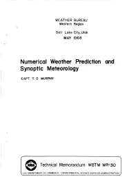 Numerical Weather Prediction and Synoptic Meteorology