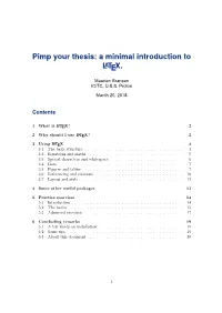 Pimp Your Thesis: a Minimal Introduction to LATEX