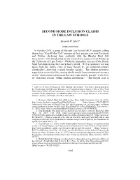 Second Mode Inclusion Claims in the Law Schools