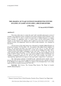 The Grading of Waqf System in Eighteenth-Century Istanbul in Light of Istanbul Ahkâm Registers (1750-1762) M