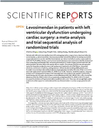 Levosimendan in Patients with Left Ventricular Dysfunction