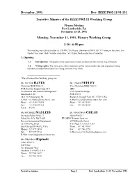 Tentative Minutes of the IEEE P802.11 Working Group