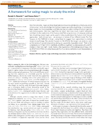 A Framework for Using Magic to Study the Mind