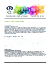 Breakout Session Speaker Bios