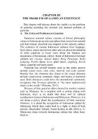 Chapter Iii the Problem of Gamelan Existence