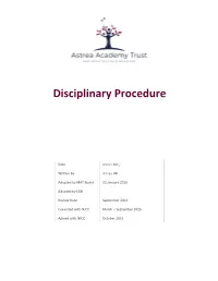 Disciplinary Procedure