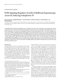 FGF8 Signaling Regulates Growth of Midbrain Dopaminergic Axons by Inducing Semaphorin 3F