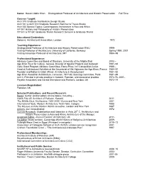 Hasan-Uddin Khan Distinguished Professor of Architecture and Historic Preservation Full Time