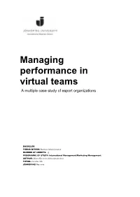 Managing Performance in Virtual Teams