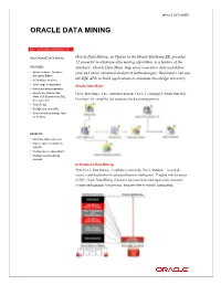 Oracle Data Sheet