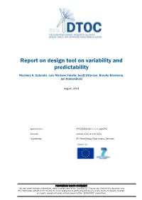 Report on Design Tool on Variability and Predictability