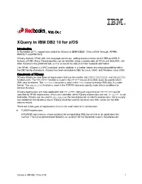Xquery in IBM DB2 10 for Z/OS