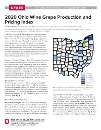 2020 Ohio Wine Grape Production and Pricing Index Dr