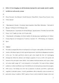 Effect of Waterlogging on Soil Biochemical Properties and Organic Matter Quality