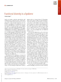 Functional Diversity in a Lipidome COMMENTARY