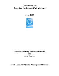 Guidelines for Fugitive Emissions Calculations