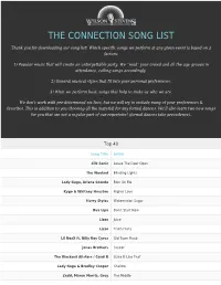 The Connection Song List