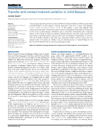 Transfer and Contact-Induced Variation in Child Basque