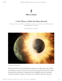 A New Theory of How the Moon Formed - Scientiﬁc American Blog Network