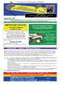 AUTUMN HISTORIC WARWICK Page 3 IMPORTANT NOTICES Page 5 HRCC EVENT CALENDAR See Updates on Page 6