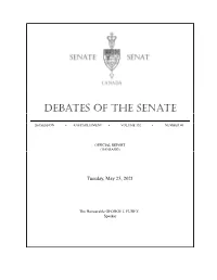 Debates of the Senate