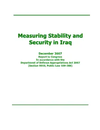 Measuring Security and Stability in Iraq