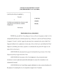 Proposed Final Judgment