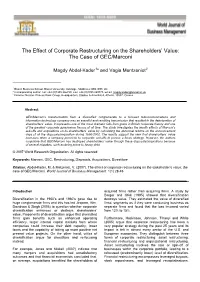 The Case of GEC/Marconi
