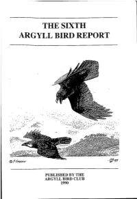 The Sixth Argyll Bird Report