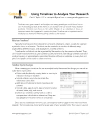 Using Timelines to Analyze Your Research Cari A