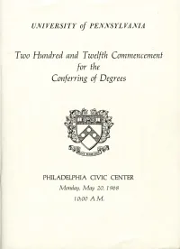 1968 Commencement Program