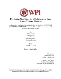 Developing Guidelines for a Collaborative Open Source Trishaw Platform
