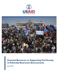 Essential Resources on Supporting Civil Society in Politically Restrictive Environments June 2019